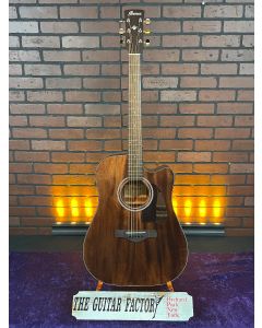 Ibanez AW54CEOPN Artwood Solid Top Dreadnought Acoustic-Electric Guitar Open Pore TGF11