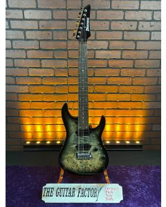 2022 Ibanez Premium AZ427P1PB 7-String Electric Guitar - Charcoal Black Burst w/ Ibanez Gig Bag (Store Demo) SN2328