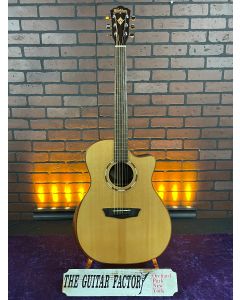 Washburn WCG20SCE Comfort Series Grand Auditorium Cutaway Solid Sitka Spruce Top Satin Mahogany Neck 6-String Acoustic-Electric Guitar w/ Hard Case SN0329