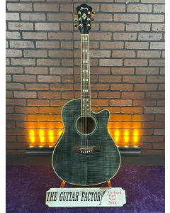 2006 Ibanez AEF30ETBK Trans Grey Flame Top Acoustic Electric SN1759