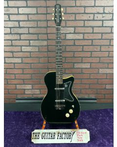 1960 Vintage Danelectro U2 Electric Guitar - Black - w/ Case SN0811