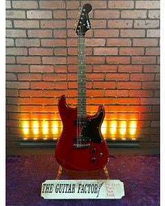 Squier Paranormal Strat-O-Sonic, Crimson Red Transparent Electric Guitar SN0814