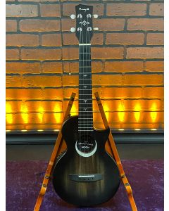 Enya EUT-MOON/BK/EQ Signature Taimane 4-String Ukulele, Black w/ Effects Pickup w/ Gig Bag SN0421