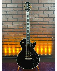 2024 Epiphone Les Paul Custom Electric Guitar, Ebony with with Gold Hardware w/Gig Bag SN0506