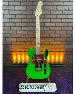TGF Chop Shop (Graphic Series) Squier "Partscaster" Custom Esquire 1 Humbucker Telecaster, Neon Green Electric Guitar SN05509