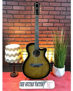 Ibanez AEG5012DVH 12-String Acoustic-Electric Guitar Dark Violin Sunburst TGF11