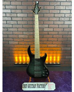 MTD Kingston Saratoga Deluxe 5 Electric Bass. Gloss Flame Maple Trans Black Burst Maple Fingerboard. MTD J/J Configuration. Active/passive. Store Demo SN0056