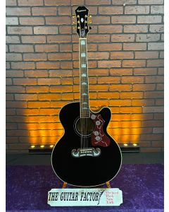 Epiphone J-200EC Studio Acoustic-Electric Guitar - Black - Store Demo Model SN0814