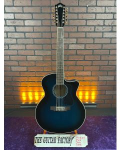 Guild F-2512CE Deluxe 12-String Cutaway Jumbo Acoustic-Electric Guitar - Dark Blue Burst w/ Gig Bag SN0819