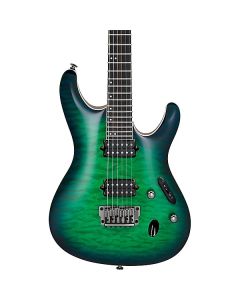 Ibanez S6521Q SLG Prestige Electric Guitar. Surreal Blue Burst with Case