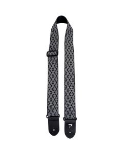 Henry Heller 2" Jacquard Guitar Strap BLACK AND GRAY  DIAMONDS