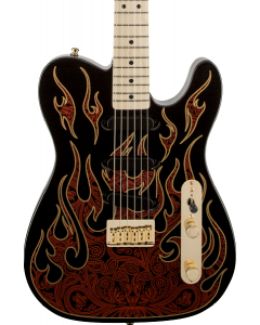 Fender James Burton Telecaster Electric Guitar. Maple FB, Red Paisley Flames