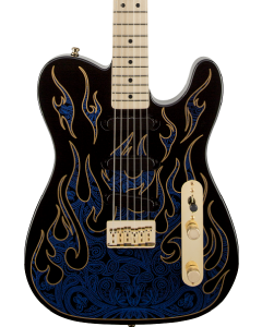 Fender James Burton Telecaster Electric Guitar. Maple FB, Blue Paisley Flames