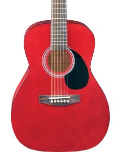 Jay Turser JJ43-TR-A Jay-Jr Series 3/4 Size Dreadnought Acoustic Guitar. Trans Red