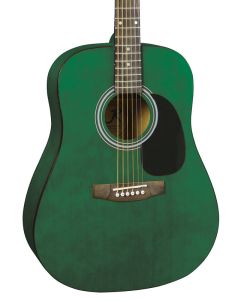 J Reynolds JR65TGR Dreadnought Acoustic Guitar. Trans Green