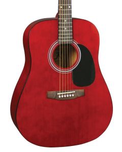 J Reynolds JR65TRD Dreadnought Acoustic Guitar. Trans Red