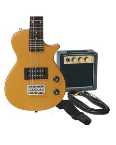 J Reynolds JRPKLPGD Mini Electric Guitar Pack. Gold