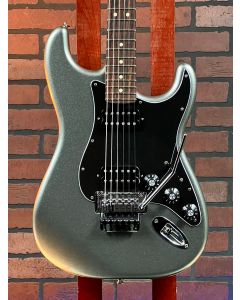 2012 Fender Blacktop Stratocaster HH Floyd Rose Titanium Silver, Rosewood FB w/Hard Case