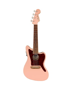 Fender Fullerton Jazzmaster Ukulele, Walnut Fingerboard, Tortoiseshell Pickguard, Shell Pink TGF33