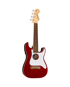 Fender Fullerton Strat Ukulele, Walnut Fingerboard, White Pickguard Candy Apple Red TGF33