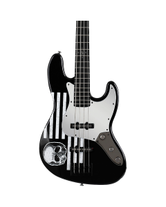 Schecter JD DeServio J-4 Electric Guitar. Gloss Black with 'BLS' Distressed Flag.  TGF33