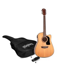 Washburn AD5CEPACK Acoustic Guitar Pack, Natural TGF33