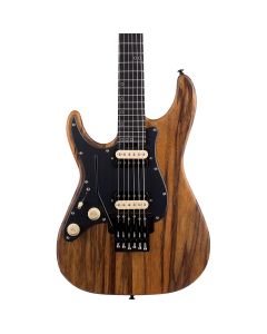 Schecter Sun Valley Super Shredder Exotic FR Electric Guitar. Black Limba Left Handed Natural Satin.  TGF33