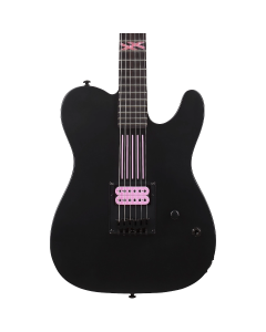 Schecter Machine Gun Kelly PT Electric Guitar. Satin Black with Hot Pink Lines Graphic