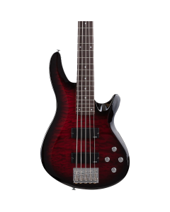 Schecter C-5 Plus Electric Bass. See Through Cherry Burst