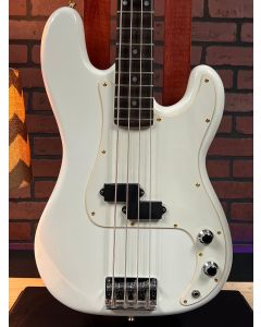 Vintage 80's Hondo 4 String "P-Bass" White with Painted Headstock w/Gig Bag SN0080