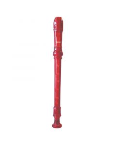 Lauren LRECRD 3 Piece Soprano Recorder Red