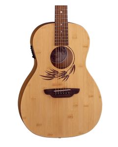 Luna Guitars Woodland Bamboo Parlor Acoustic-Electric Guitar Satin Natural