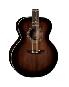 Luna Art Vintage Jumbo Acoustic-Electric Guitar. Solid Top Distressed