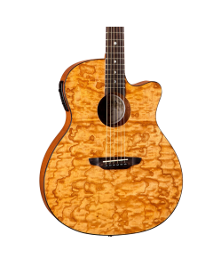 Luna Gypsy Quilt Ash Acoustic-Electric Guitar. Gloss Natural