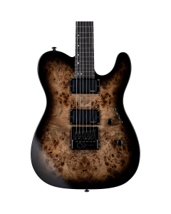 ESP LTD TE-1000 Evertune Electric Guitar Poplar Burl Charcoal Burst