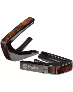 Thalia Premium Series Shell Collection Black Chrome Finish Guitar Capo, Tennessee Whiskey Wing Inlay