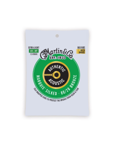 Martin MA180S Authentic Acoustic Marquis Silked 80/20 Bronze Guitar Strings - .010-.047 Extra Light 12-string
