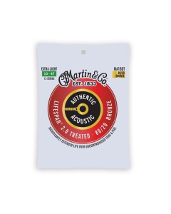 Martin MA180T Authentic Acoustic Lifespan 2.0 Treated 80/20 Bronze Guitar Strings - .010-.047 Extra Light 12-string