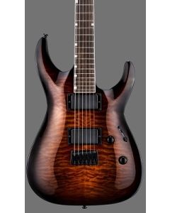ESP LTD MH-200QM HT Electric Guitar. Dark Brown Sunburst
