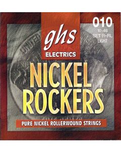 GHS Strings R+RL Nickel Rockers, Rollerwound Pure Nickel Electric Guitar Strings, Light (.010-.046)