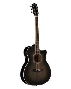 Oscar Schmidt OACEFTB Auditorium Acoustic Electric Guitar. Trans Black