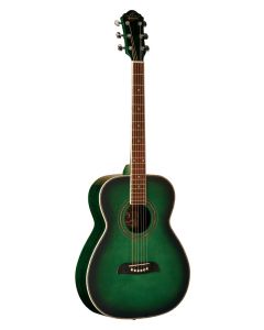 Oscar Schmidt OF2TGR Folk Acoustic Guitar. Trans Green