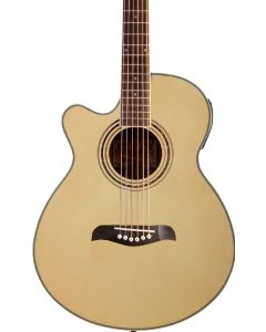 Oscar Schmidt OG10CENLH Left Handed Cutaway Concert Acoustic Electric Guitar. Natural