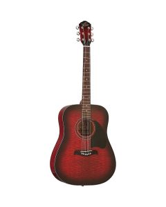 Oscar Schmidt OG2FBC Dreadnought Acoustic Guitar. Flame Black Cherry