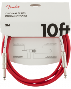 Fender Original Series Instrument Cable, Straight, 10' - Fiesta Red