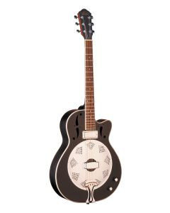 Oscar Schmidt OR6CEB Black Biscuit Resonator Acoustic Guitar