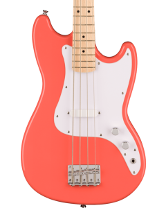 Squier Sonic Bronco Electric Bass, Maple Fingerboard, White Pickguard, Tahitian Coral