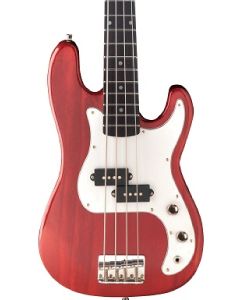 Oscar Schmidt OSB-400C-TR Bass Guitar. Maple Neck, Trans Red