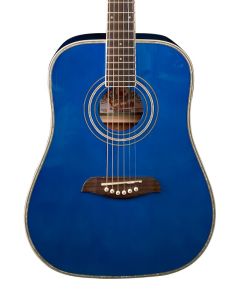 Oscar Schmidt OG1TBL-A 3/4 Size Dreadnought Acoustic Guitar. Trans Blue