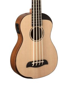 Oscar Schmidt OUB500K-A Acoustic Electric Bass Ukulele. Comfort Arm Rest Natural Spruce